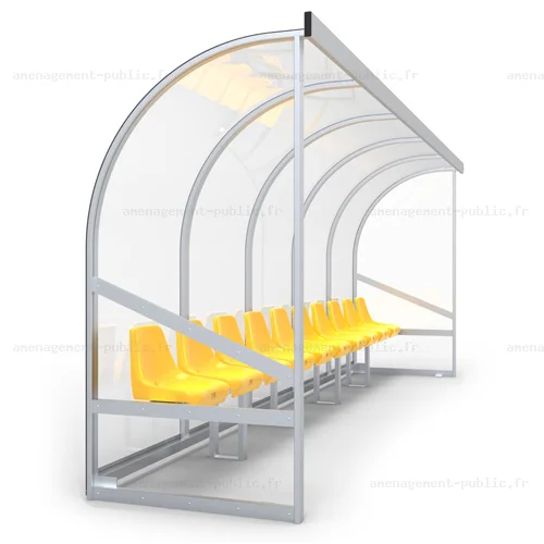 Abri de touche monobloc 10 sièges baquet 